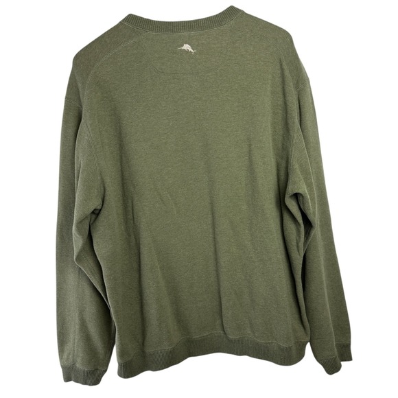 TOMMY BAHAMA Men's Green Flipshore Abaco REVERSIBLE Split Neck Sweatshirt XXL - Picture 3 of 10